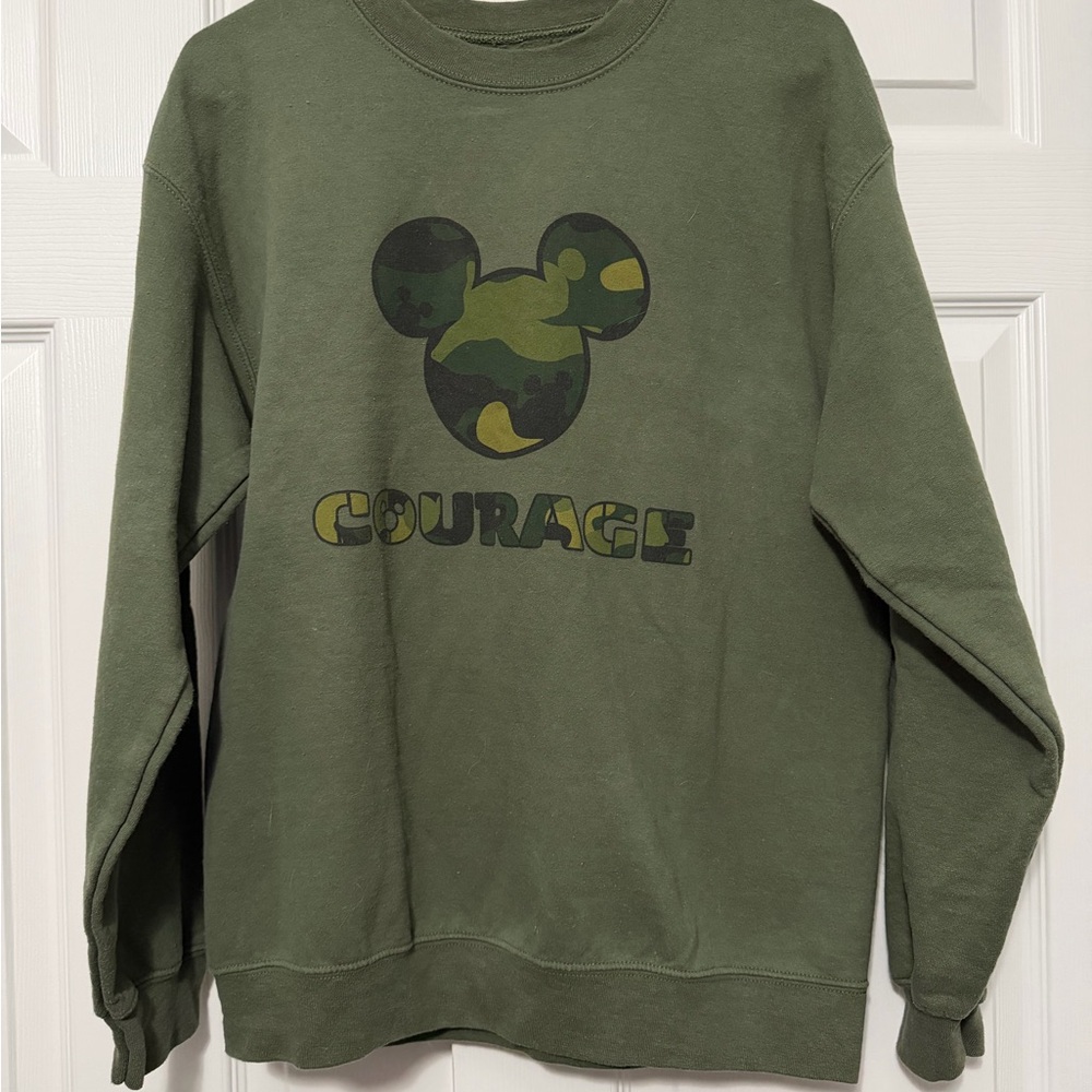 Disney Olive Camouflage Mickey Sweatshirt